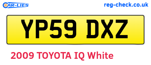 YP59DXZ are the vehicle registration plates.