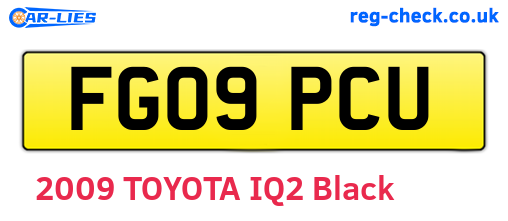 FG09PCU are the vehicle registration plates.