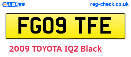 FG09TFE are the vehicle registration plates.