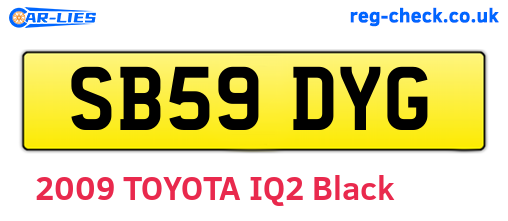 SB59DYG are the vehicle registration plates.
