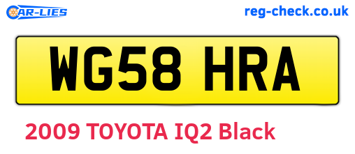 WG58HRA are the vehicle registration plates.