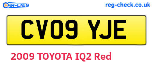 CV09YJE are the vehicle registration plates.