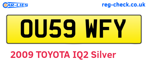 OU59WFY are the vehicle registration plates.