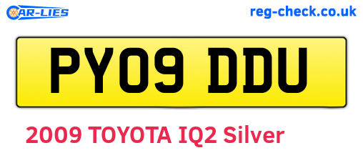 PY09DDU are the vehicle registration plates.