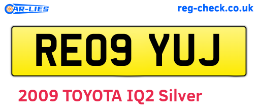 RE09YUJ are the vehicle registration plates.