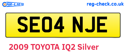 SE04NJE are the vehicle registration plates.