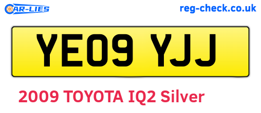 YE09YJJ are the vehicle registration plates.