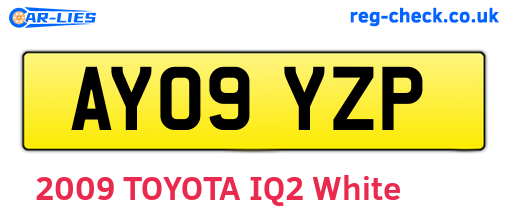 AY09YZP are the vehicle registration plates.