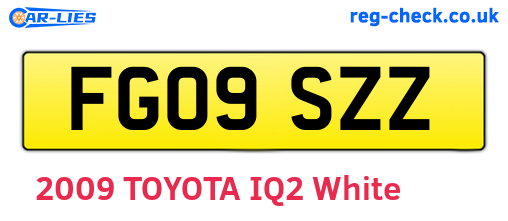 FG09SZZ are the vehicle registration plates.