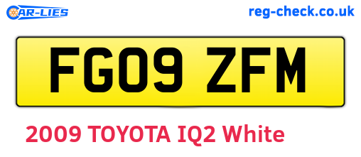 FG09ZFM are the vehicle registration plates.