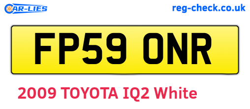 FP59ONR are the vehicle registration plates.