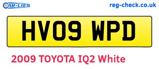 HV09WPD are the vehicle registration plates.