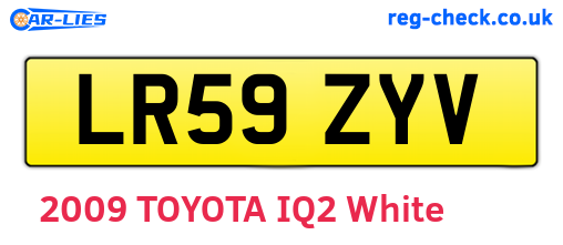LR59ZYV are the vehicle registration plates.