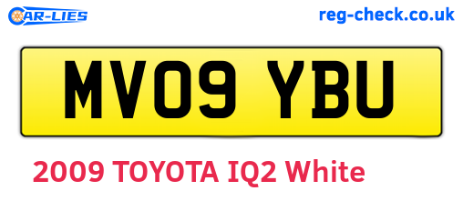 MV09YBU are the vehicle registration plates.