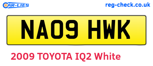 NA09HWK are the vehicle registration plates.