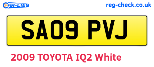 SA09PVJ are the vehicle registration plates.
