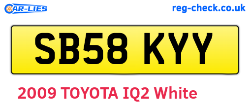 SB58KYY are the vehicle registration plates.