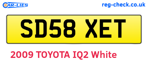 SD58XET are the vehicle registration plates.