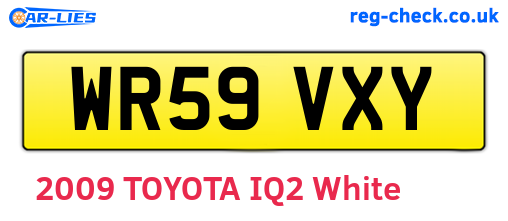 WR59VXY are the vehicle registration plates.