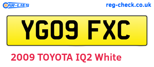 YG09FXC are the vehicle registration plates.
