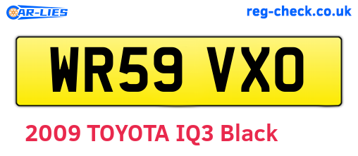 WR59VXO are the vehicle registration plates.