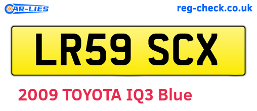 LR59SCX are the vehicle registration plates.