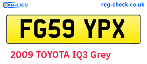 FG59YPX are the vehicle registration plates.