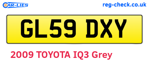 GL59DXY are the vehicle registration plates.