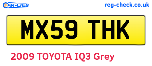 MX59THK are the vehicle registration plates.