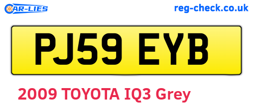 PJ59EYB are the vehicle registration plates.
