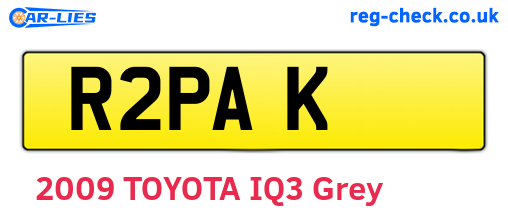 R2PAK are the vehicle registration plates.