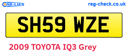 SH59WZE are the vehicle registration plates.