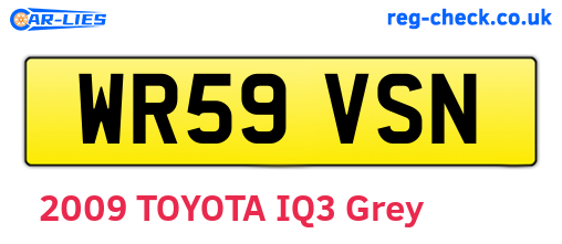 WR59VSN are the vehicle registration plates.