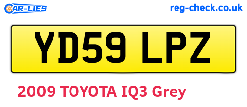YD59LPZ are the vehicle registration plates.