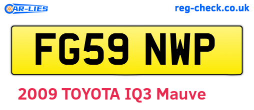 FG59NWP are the vehicle registration plates.