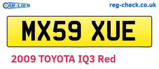 MX59XUE are the vehicle registration plates.