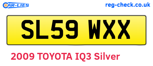 SL59WXX are the vehicle registration plates.