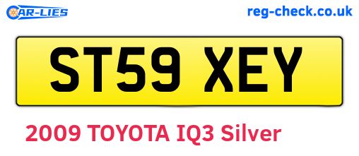 ST59XEY are the vehicle registration plates.