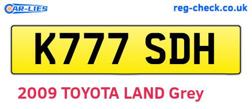 K777SDH are the vehicle registration plates.