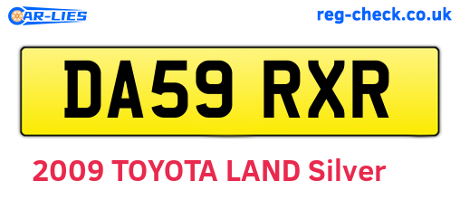 DA59RXR are the vehicle registration plates.