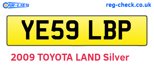 YE59LBP are the vehicle registration plates.