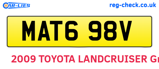 MAT698V are the vehicle registration plates.