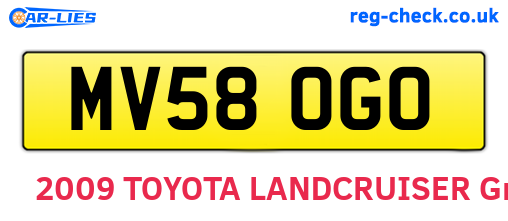 MV58OGO are the vehicle registration plates.
