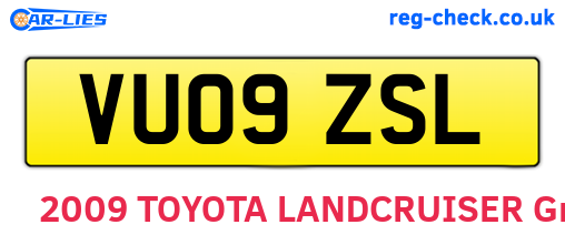 VU09ZSL are the vehicle registration plates.