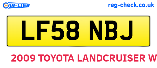 LF58NBJ are the vehicle registration plates.