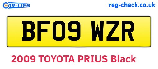 BF09WZR are the vehicle registration plates.