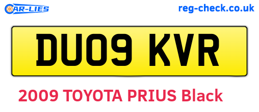 DU09KVR are the vehicle registration plates.