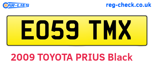 EO59TMX are the vehicle registration plates.