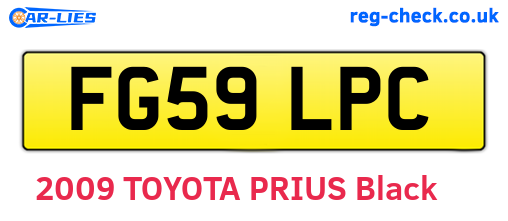 FG59LPC are the vehicle registration plates.
