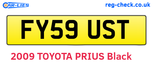FY59UST are the vehicle registration plates.